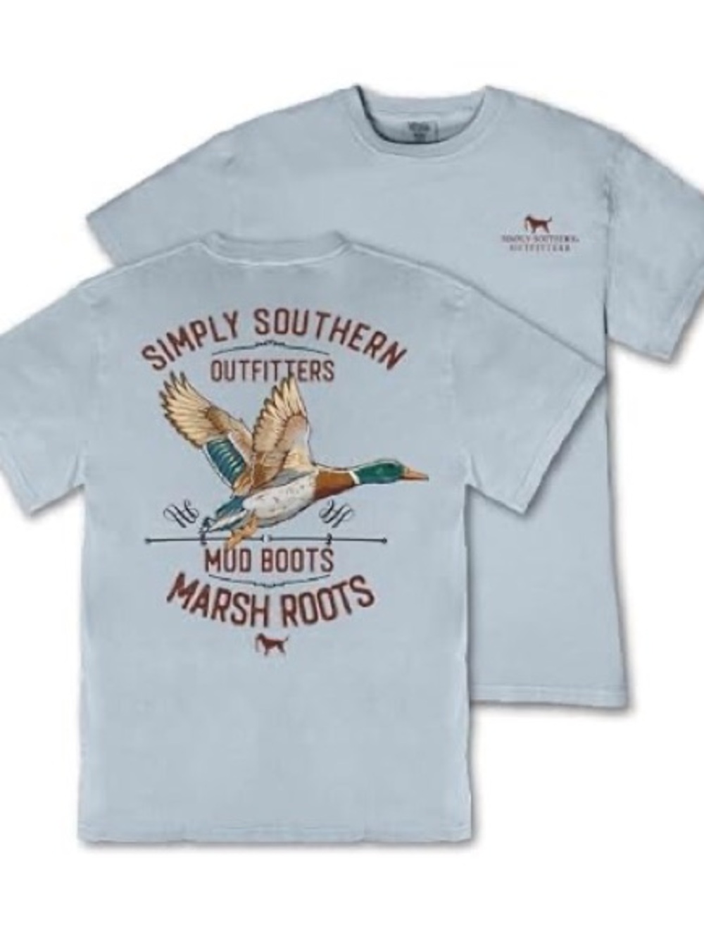 Simply Southern Youth Duck Graphic T-Shirt NWT | Marsh Roots | Blue | Kids